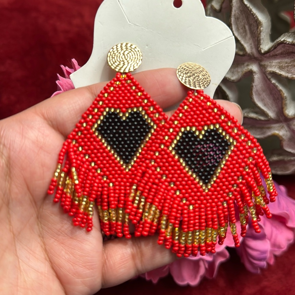 Handmade Statement Red Earrings